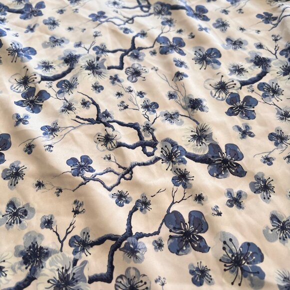 Y2K Satin Blue & White Floral Open-Back Crisscross Mini Dress XL - Picture 7 of 9